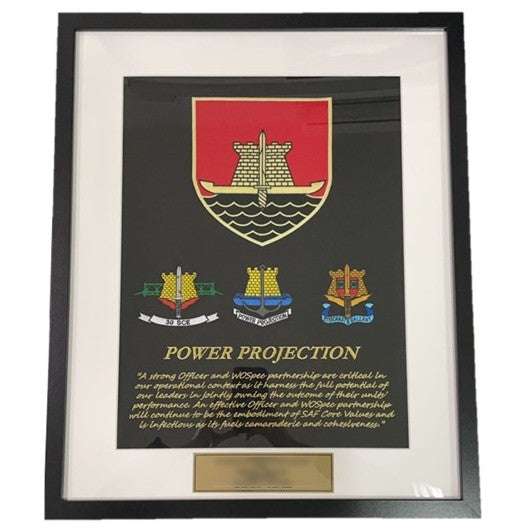 (Get a Quote) Customised Military Embroidery w/White Border Board Frame