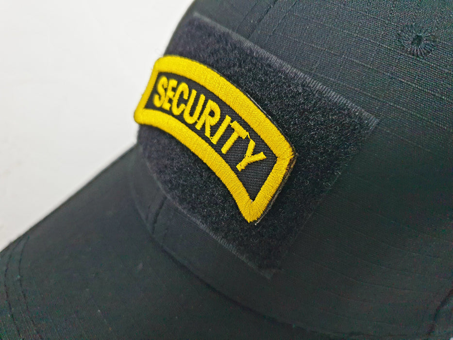 Black Tactical Hat with Security Curve Tag