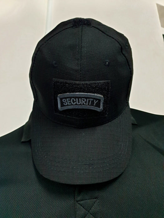 Black Tactical Hat with Security Curve Tag