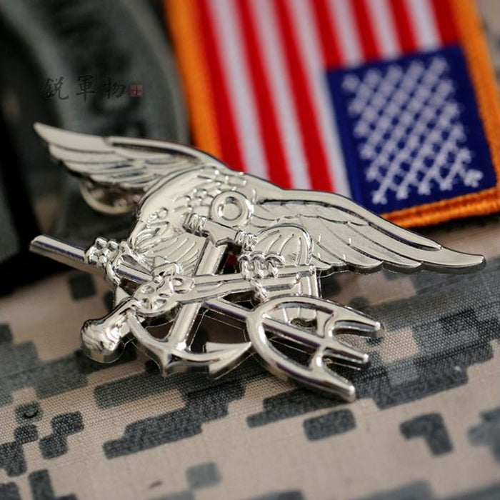 US Navy Seal Pin Badge Silver