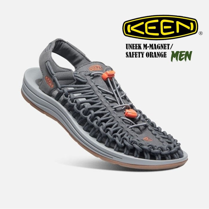 KEEN UNEEK Men's Magnet/Safety Orange Sandals