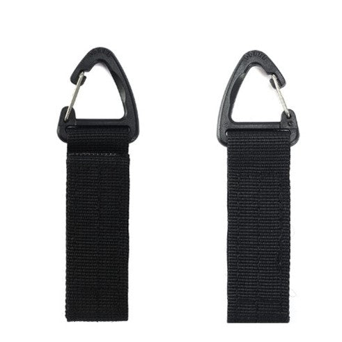 Outdoor keychain MOLLE webbing triangle velcro hanging buckle special service belt hook - BLACK