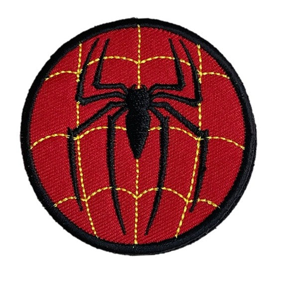 Spider Web Velcro Patch Red