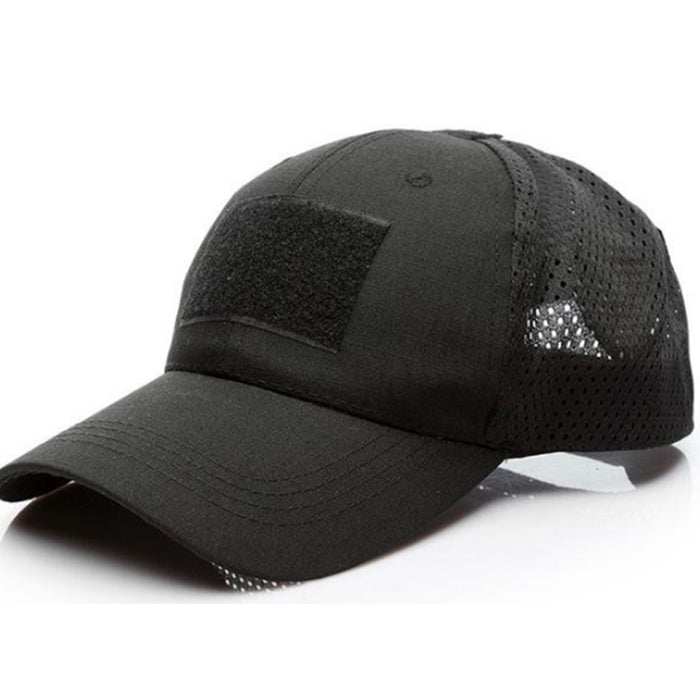 Velcro Cap with behind Netting , Black