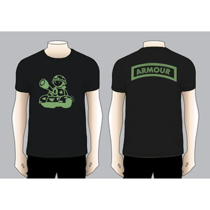 TANK ARMOUR T-shirt, Green on Black