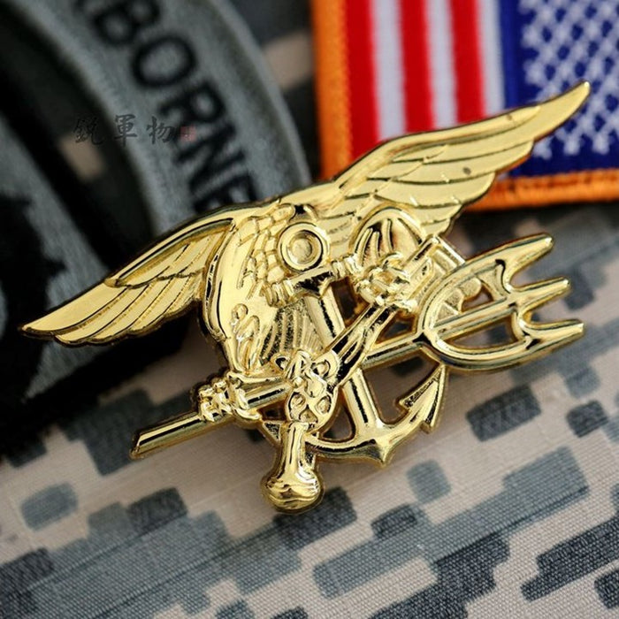 US Navy Seal Pin Badge Gold