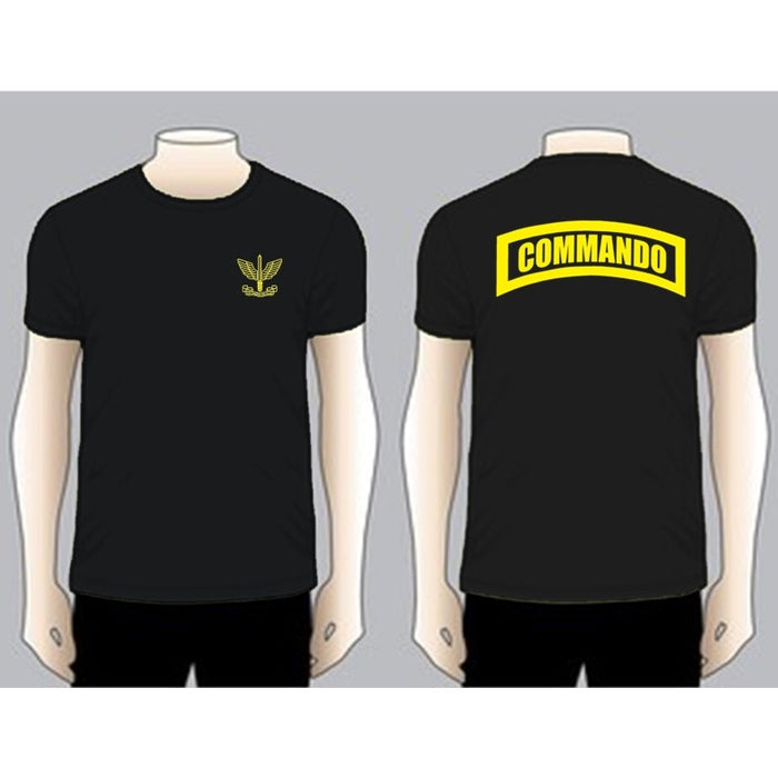 COMMANDO Black Unit T-shirt, Yellow on Black