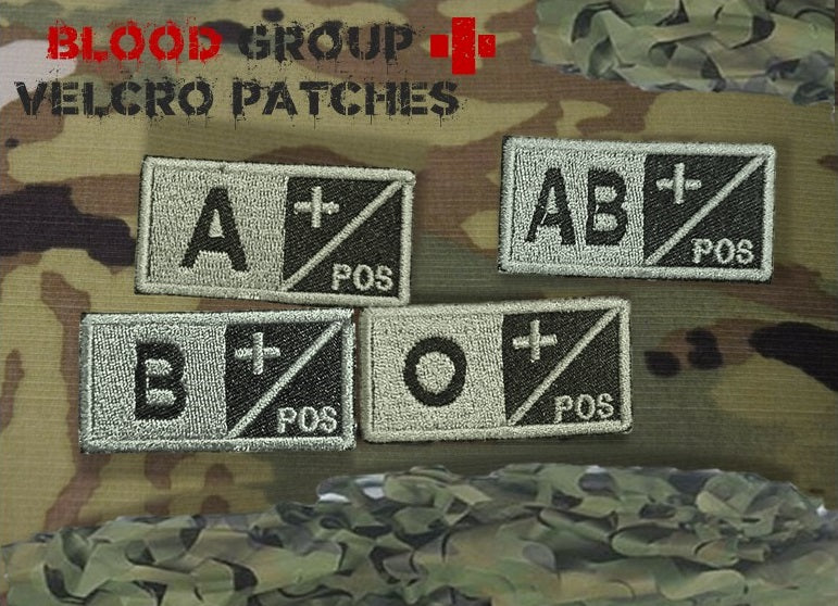 Olive Green Color Blood Group Embroidery Patch