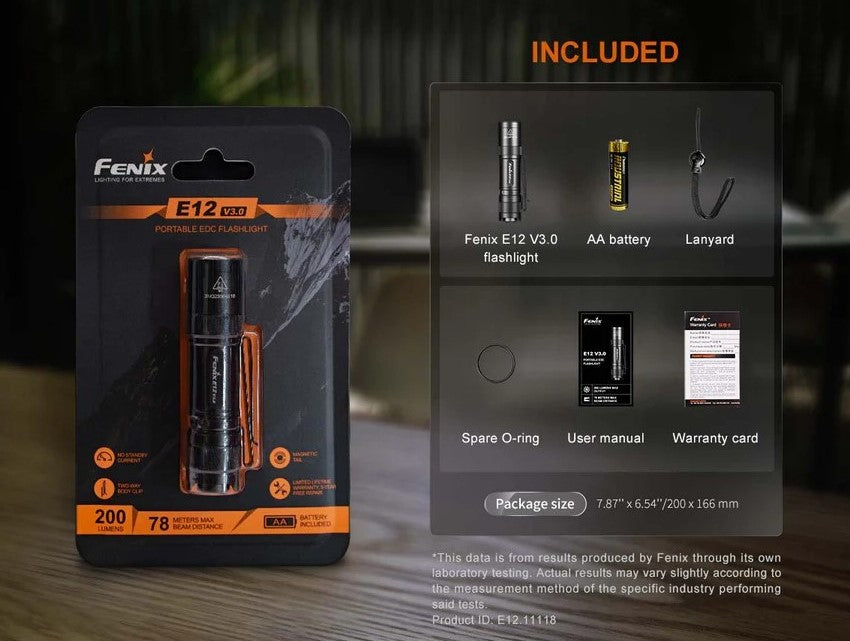 Fenix E12 V3.0 AA-Powered EDC Flashlight
