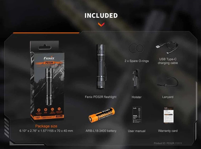 Fenix PD32R Rechargeable Flashlight