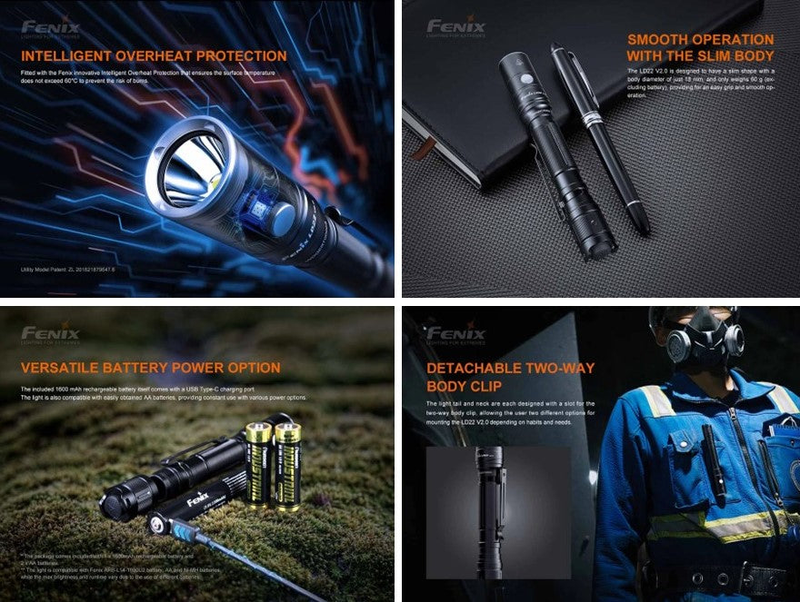 Fenix LD22 V2.0 Flashlight — G MILITARY Fenix LD22 V2.0 Flashlight — G MILITARY
