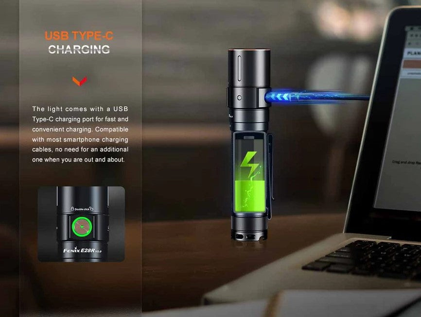 fenix e28r rechargeable flashlight Fenix E28R V2.0 Rechargeable EDC Flashlight — G MILITARY