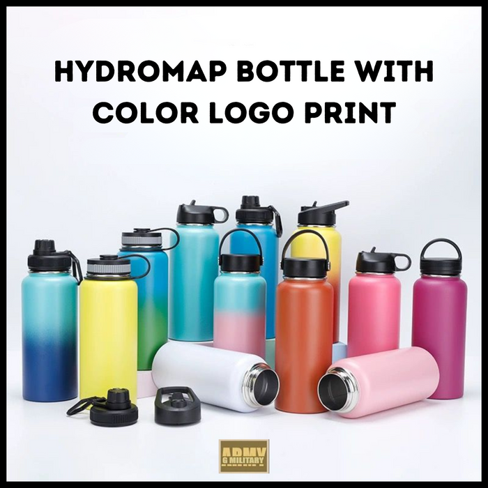 (Make a Quote) Hydromap Stainless Steel Bottle with Color Logo Printing