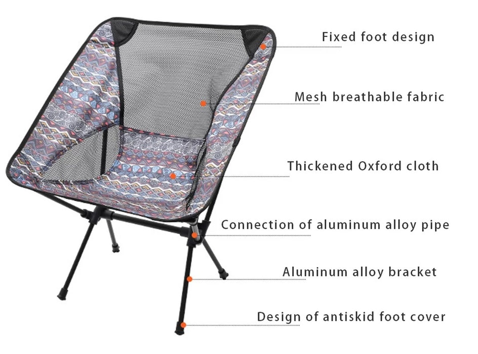 Outdoor Folding chair, Space chair Blue Native Wave