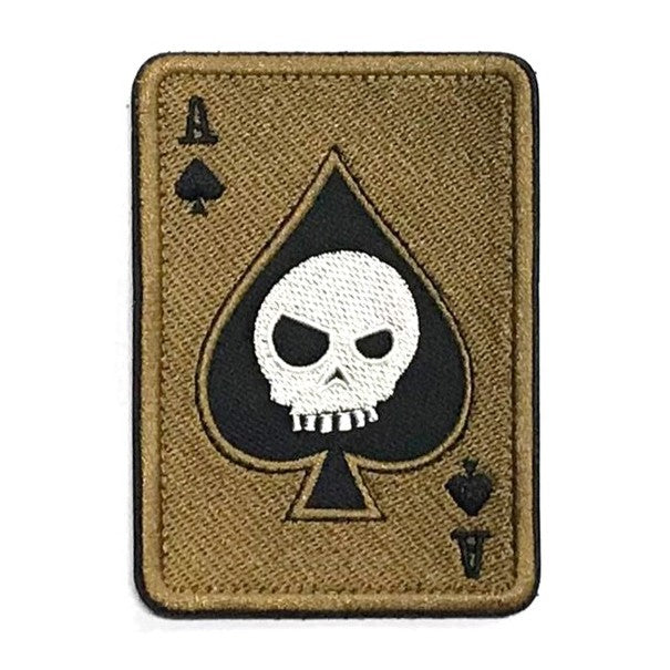 Skull in Ace of Spades Patch, Brown