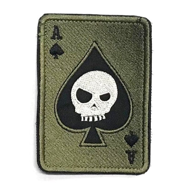Skull in Ace of Spades Patch, Green