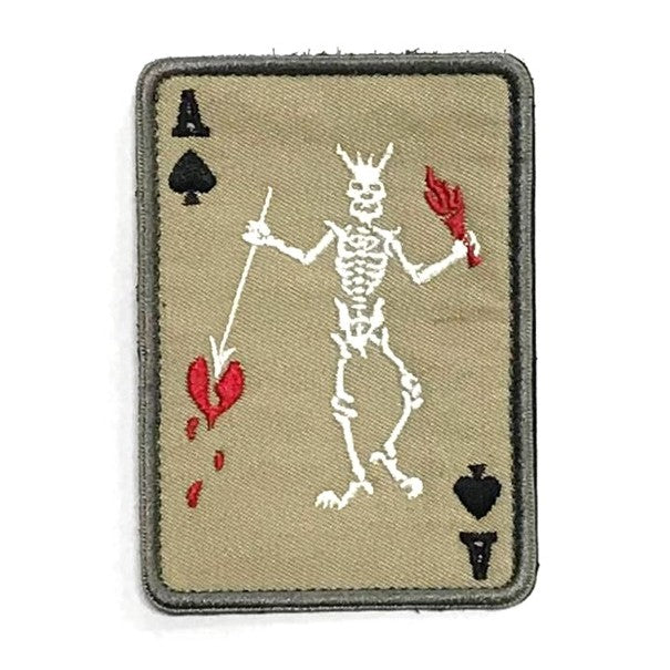 Poker Devil Skeleton Patch, Khaki — G MILITARY