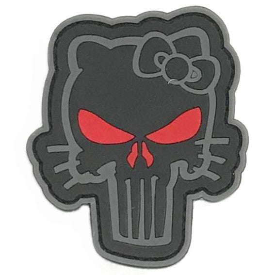 Kitty Punisher Patch, Gray