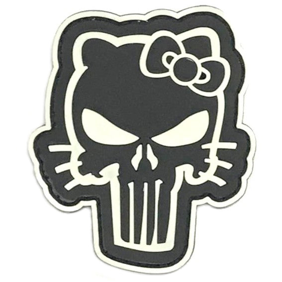 Kitty Punisher Patch, White