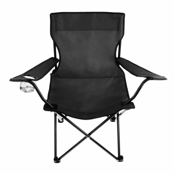 Field chair with arm rest, Folding, Black — G MILITARY