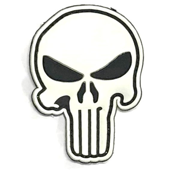 Punisher Skull V2 Patch, White