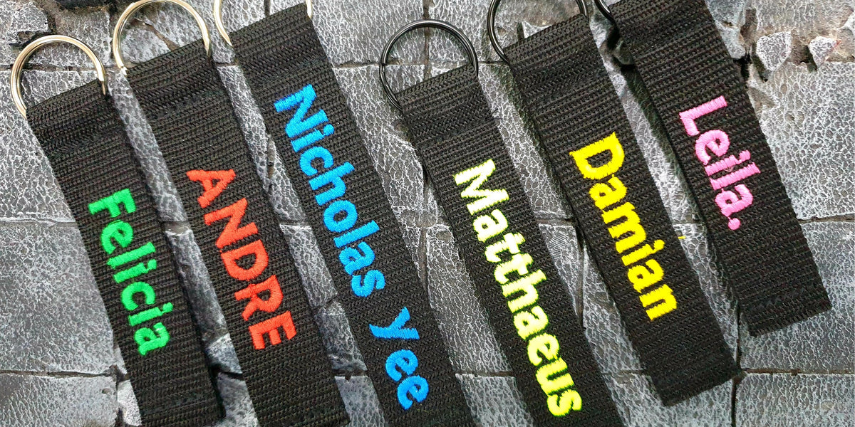 Customised Keychain Embroidery Name Tag G MILITARY