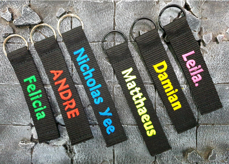 Customised Keychain Embroidery Name Tag