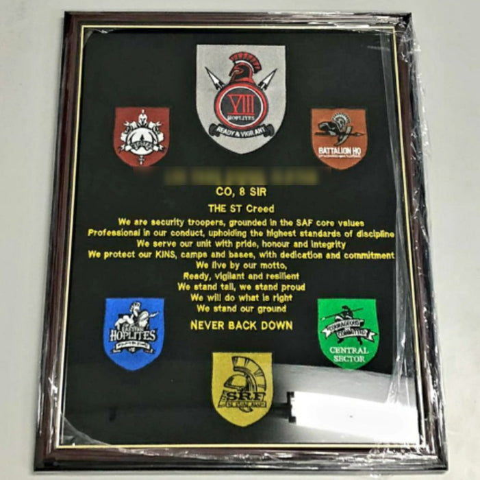 (Get a Quote) Customised Military Embroidery Solid Wood Frame