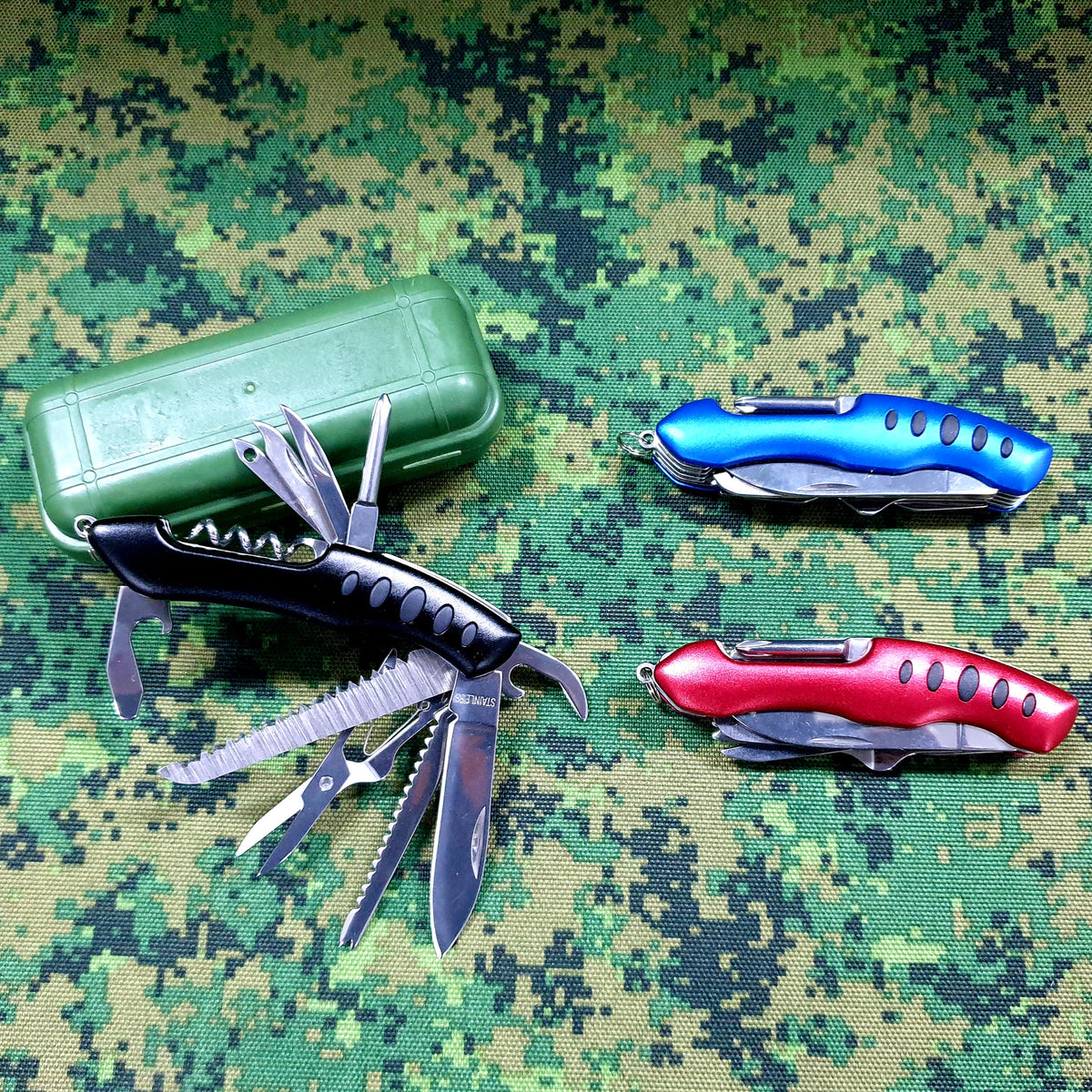 EDC Multi Tool Jacknife Red/Blue/Black — G MILITARY