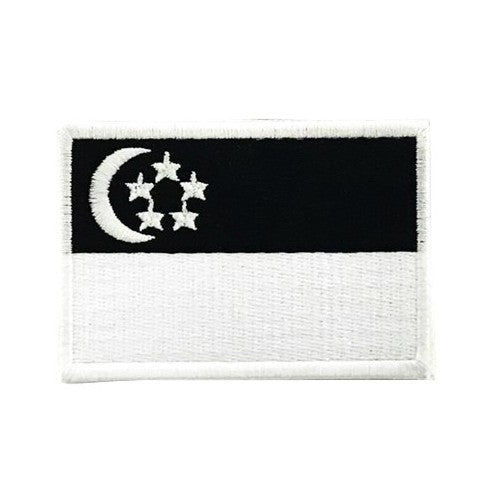 Singapore Flag Patch, Black - White.B
