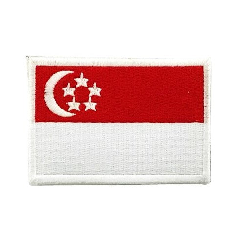 Singapore Flag Patch, Red - White.B
