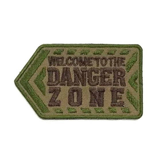 Welcome To The DANGER ZONE Patch, Brown on Khaki