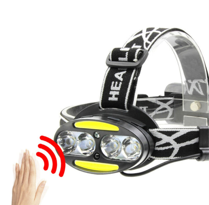 Cross-border Motion Activated 4T6/2COB Multi-LED Outdoor Headlamp