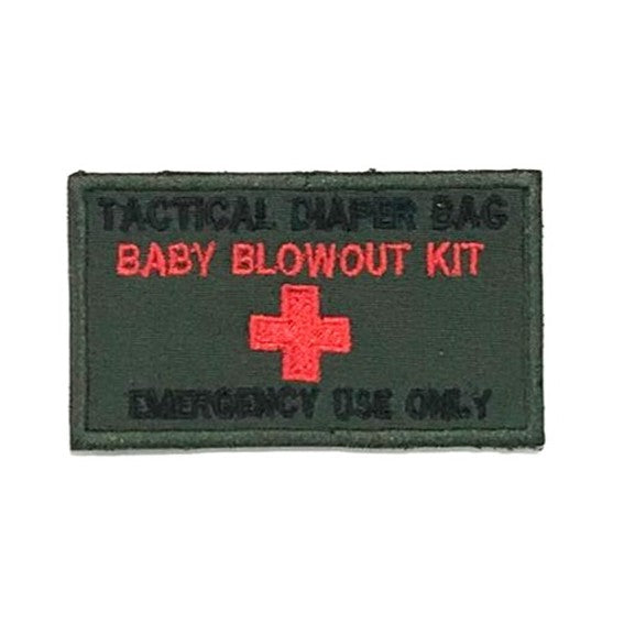 Medic - Baby Blowout Kit Patch, Black on Dark Green
