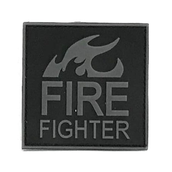 FIRE Fighter Patch, Gray on Black