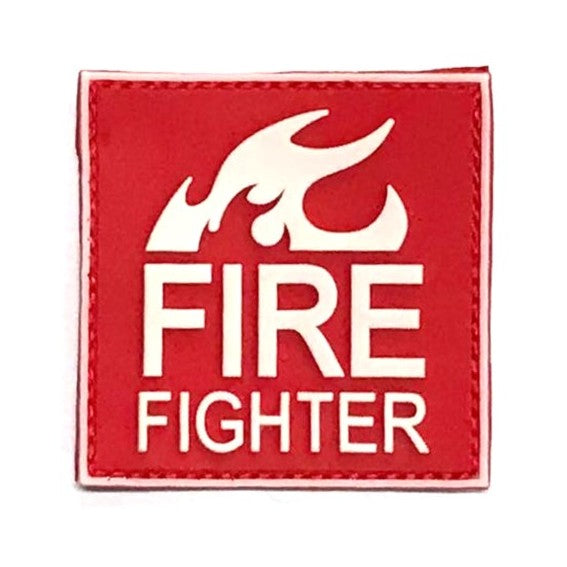 FIRE Fighter Patch, White on Red