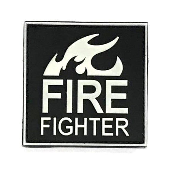 FIRE Fighter Patch, White on Black