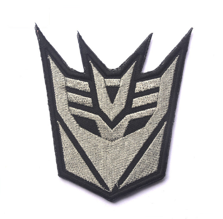 Transformers Silver Decepticon Logo Embroidery Patch