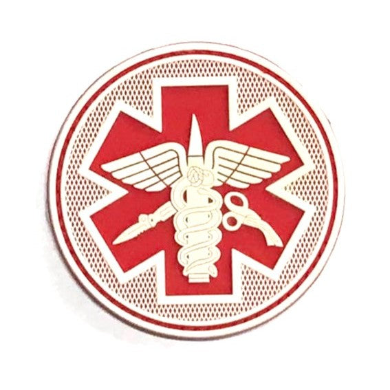 Medic Rd Patch, White on Red