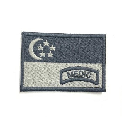 Singapore Flag - MEDIC Patch : Grey-Grey.B