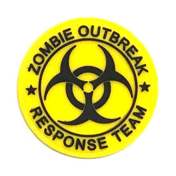 Biohazard - Zombie Ourbreak.Response Team Patch, Black on Yellow