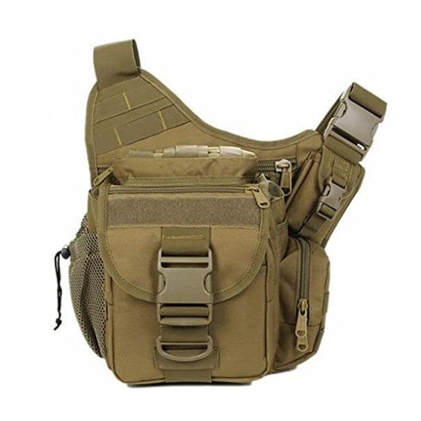Multi-Functional Military Tactical Messenger Bag EDC Molle Shoulder Pack, Khaki