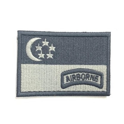Singapore Flag - AIRBORNE Patch : Grey-Grey.B