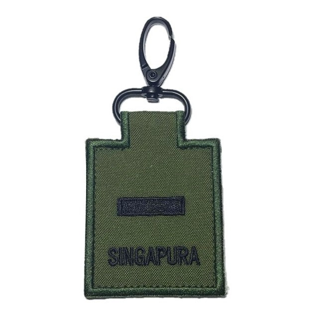 Army Mini Rank Keychain , OD Green