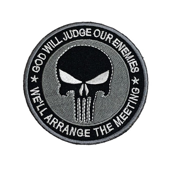 God will Judge, Punisher Embroidery Velcro Badge Black