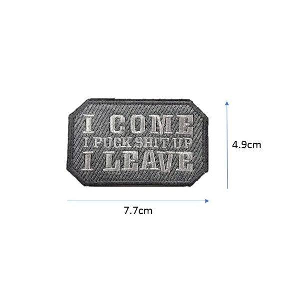 I F*** SHIT UP Embroidery Patch Grey/White