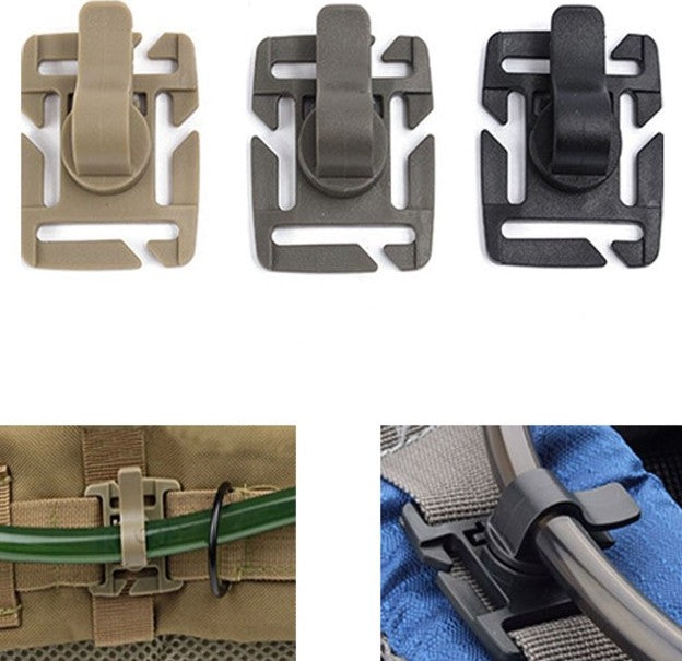 Tactical Hydration Tube Molle Secure Clips, Military Water Pipe Clamp MOLLE Webbing Backpack Accessory Tactical Gear Clip