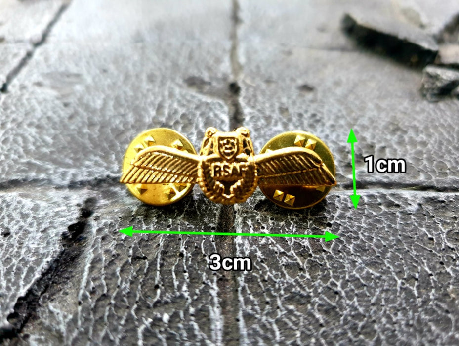 No.3 RSAF Pilot Gold Metal Pin