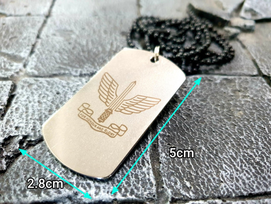 Commando Logo Stainless Steel Military Tag