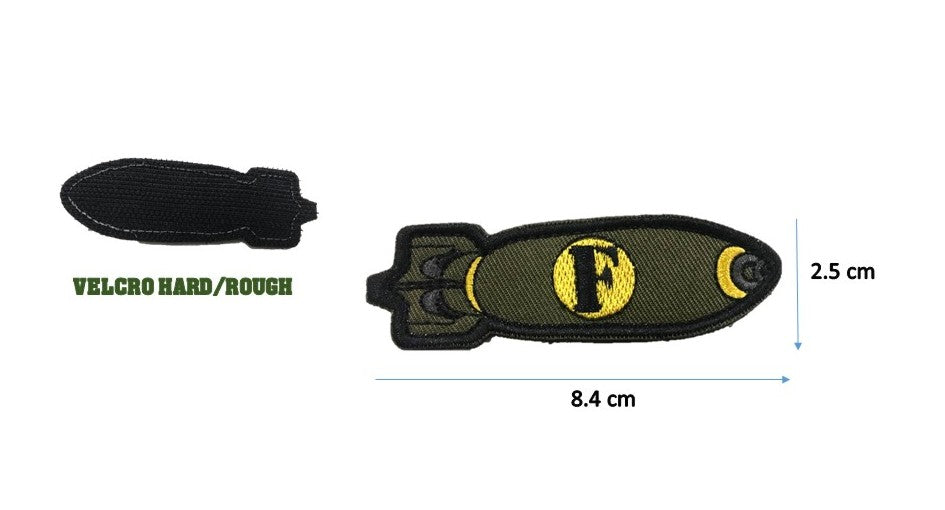 Rocket Missile F Green Patch , with Velcro